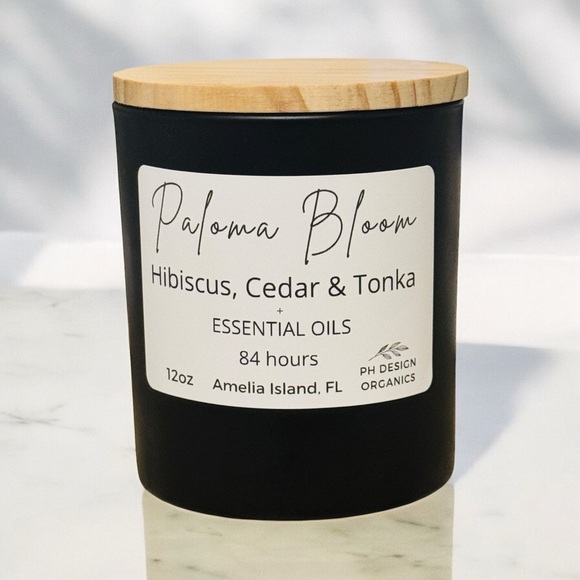 Paloma Bloom Organic Candle- notes‎ of  Grapefruit, Violet & Green Vines - Picture 3 of 4